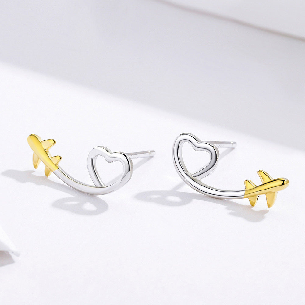 "Sylvory 925 Sterling Silver Airborne Affection Studs"