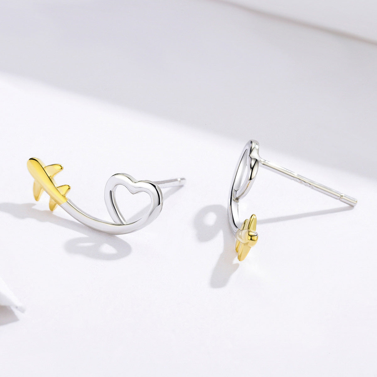 "Sylvory 925 Sterling Silver Airborne Affection Studs"