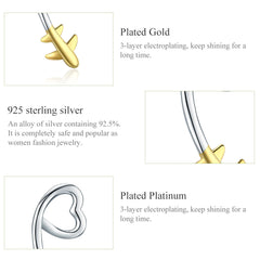 "Sylvory 925 Sterling Silver Airborne Affection Studs"