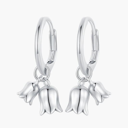 "Sylvory 925 Sterling Silver Bloom and Luster Hoops"