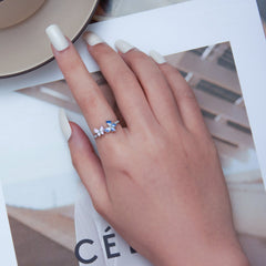 "Sylvory 925 Sterling Silver Butterfly Prism Ring"