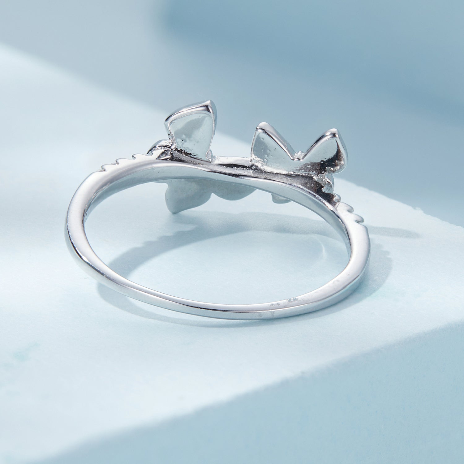 "Sylvory 925 Sterling Silver Butterfly Prism Ring"