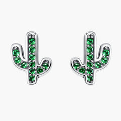 "Sylvory 925 Sterling Silver Cactus Elegance Studs"