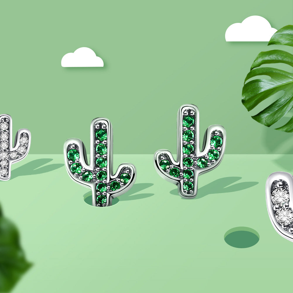 "Sylvory 925 Sterling Silver Cactus Elegance Studs"
