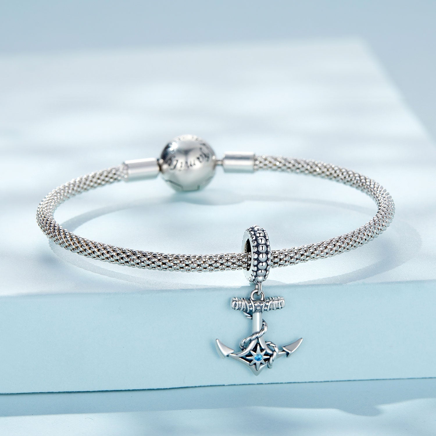 "Sylvory 925 Sterling Silver Captivating Anchor Charm"