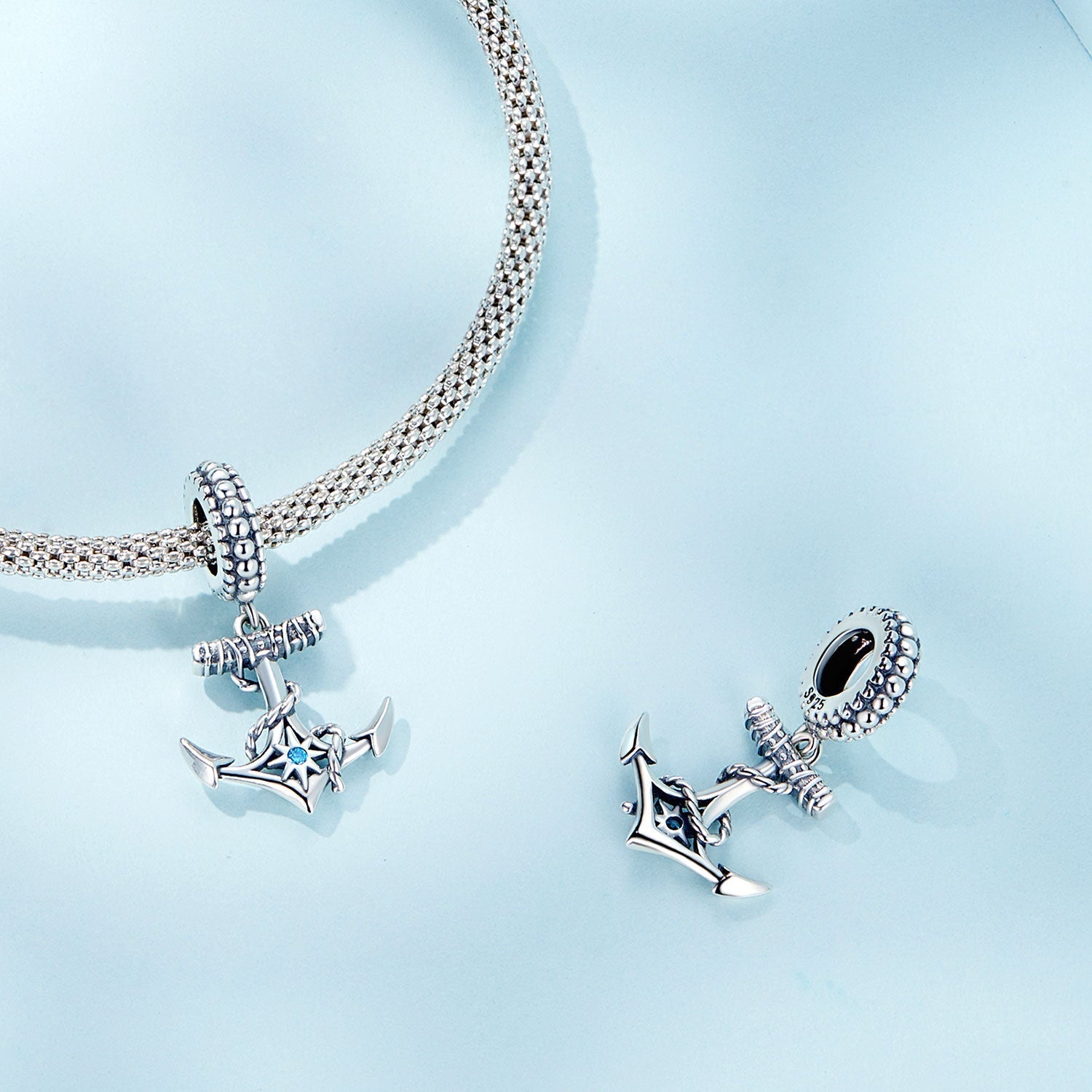 "Sylvory 925 Sterling Silver Captivating Anchor Charm"