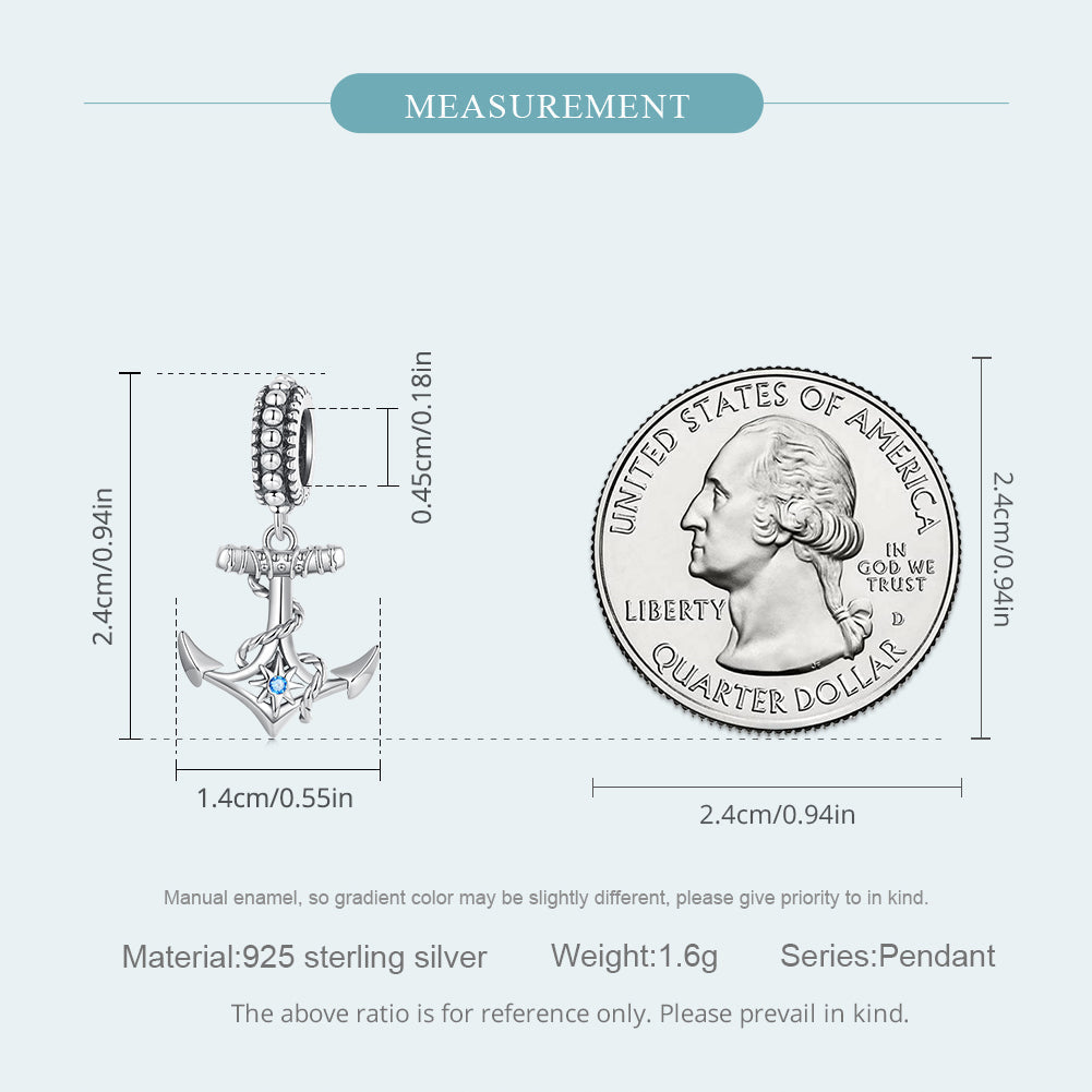 "Sylvory 925 Sterling Silver Captivating Anchor Charm"