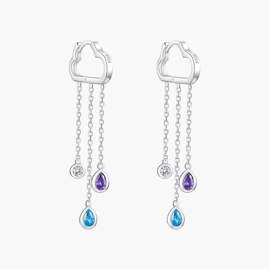 "Sylvory 925 Sterling Silver Cloudy Shower Earrings"