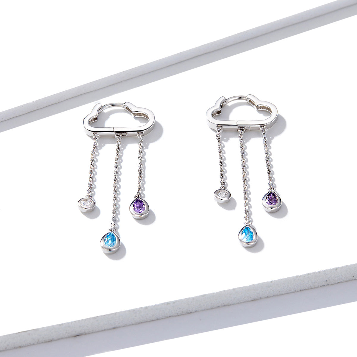 "Sylvory 925 Sterling Silver Cloudy Shower Earrings"