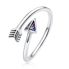 "Sylvory 925 Sterling Silver Colorburst Arrow Ring"
