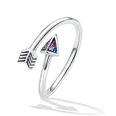"Sylvory 925 Sterling Silver Colorburst Arrow Ring"
