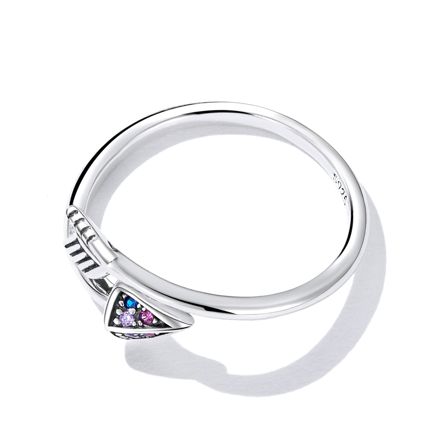 "Sylvory 925 Sterling Silver Colorburst Arrow Ring"