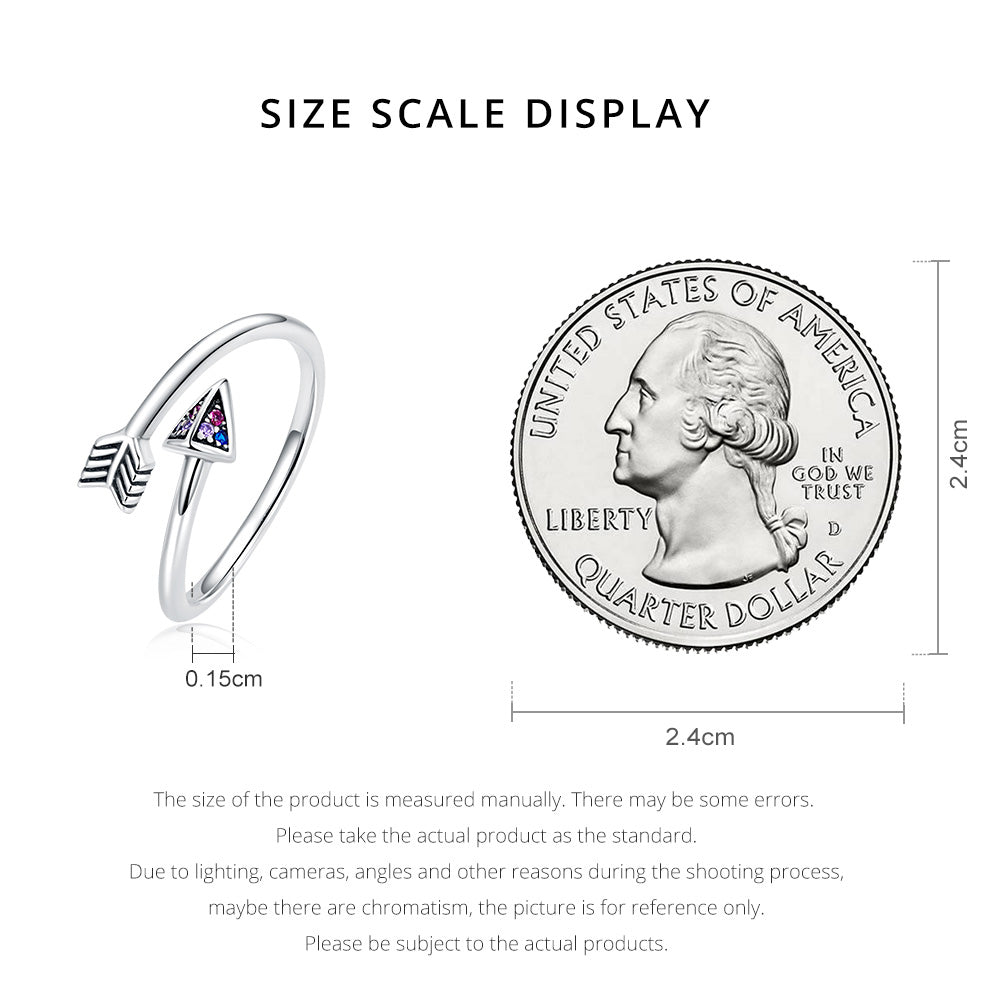 "Sylvory 925 Sterling Silver Colorburst Arrow Ring"