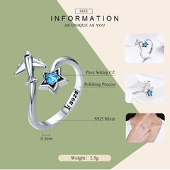 "Sylvory 925 Sterling Silver Cosmic Flight Ring"
