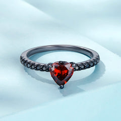 "Sylvory 925 Sterling Silver Crimson Midnight Ring"