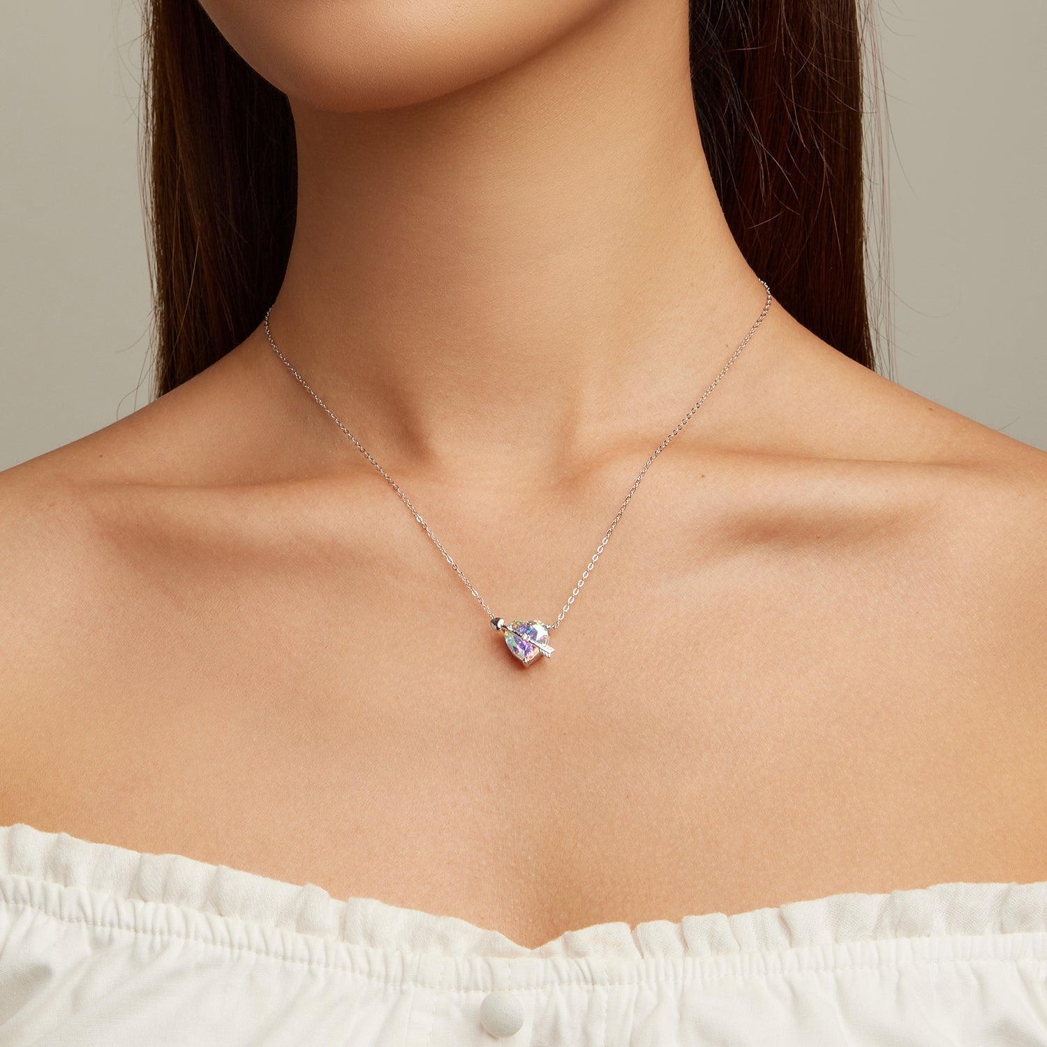 "Sylvory 925 Sterling Silver Cupid's Heartstone Necklace"