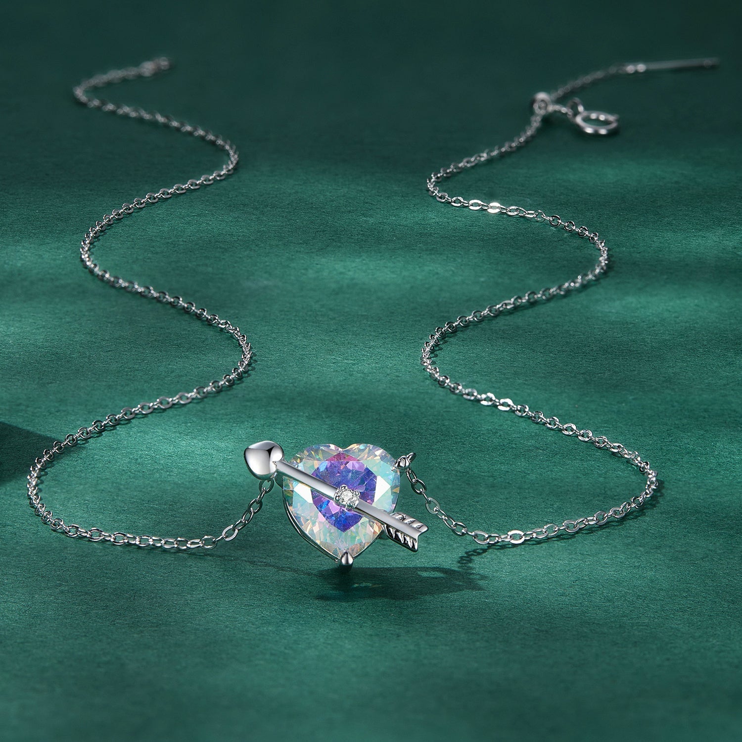 "Sylvory 925 Sterling Silver Cupid's Heartstone Necklace"