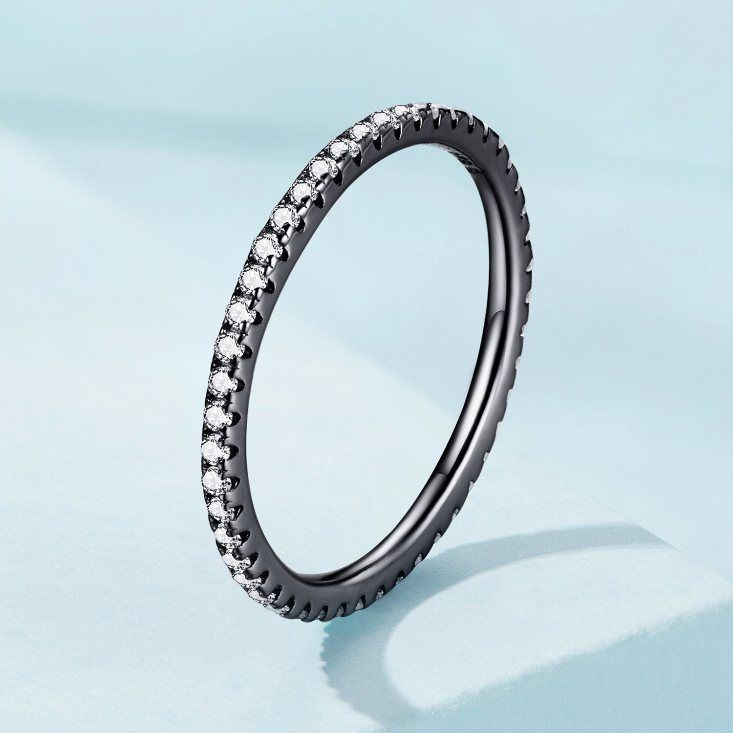 "Sylvory 925 Sterling Silver Dark Horizon Ring"