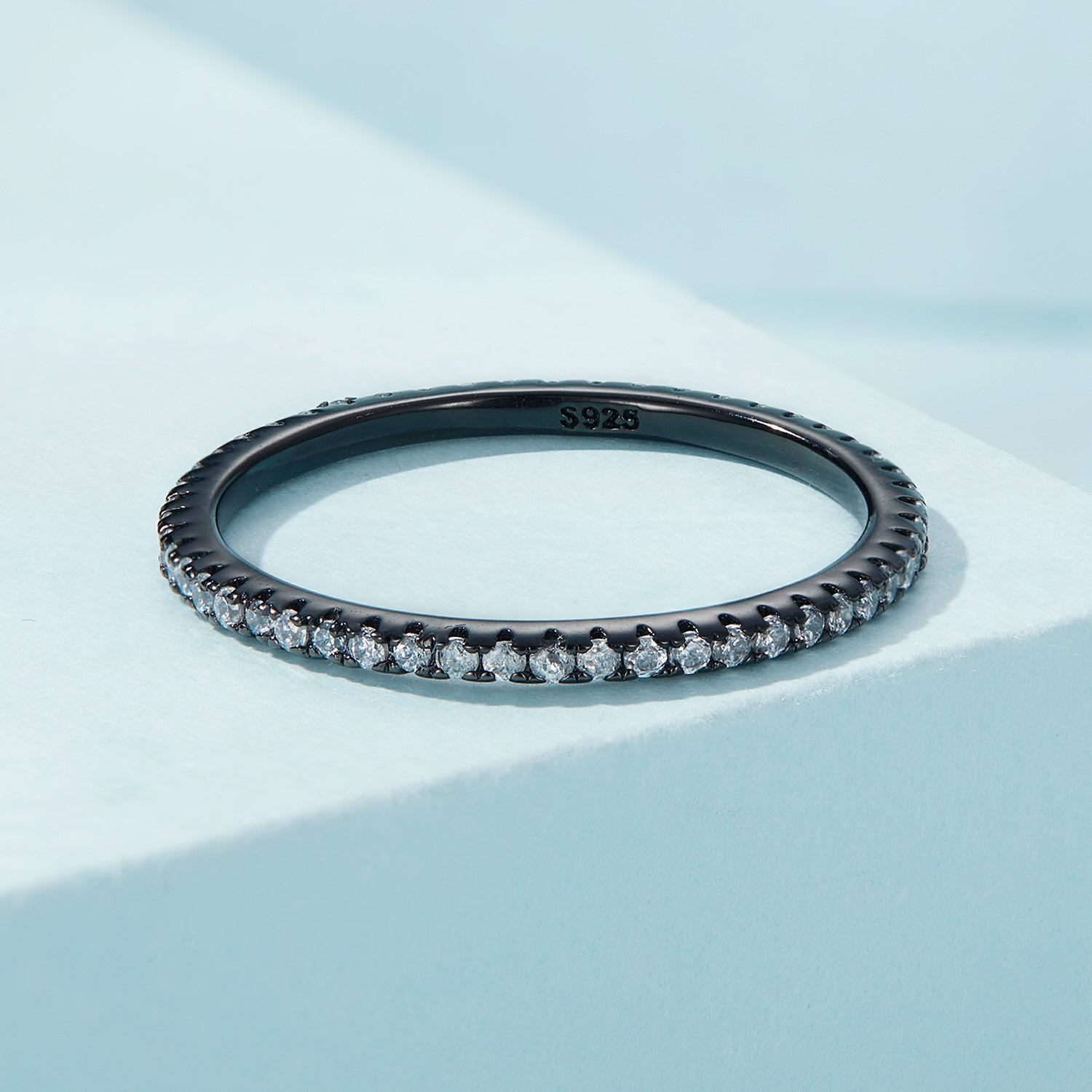 "Sylvory 925 Sterling Silver Dark Horizon Ring"