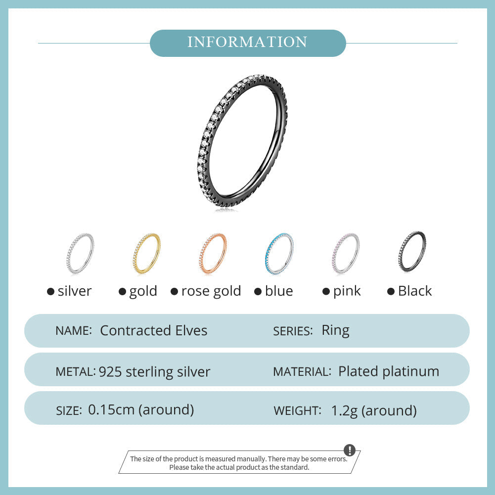 "Sylvory 925 Sterling Silver Dark Horizon Ring"