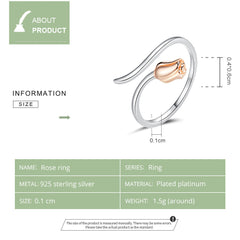 "Sylvory 925 Sterling Silver Delicate Rosebud Ring"