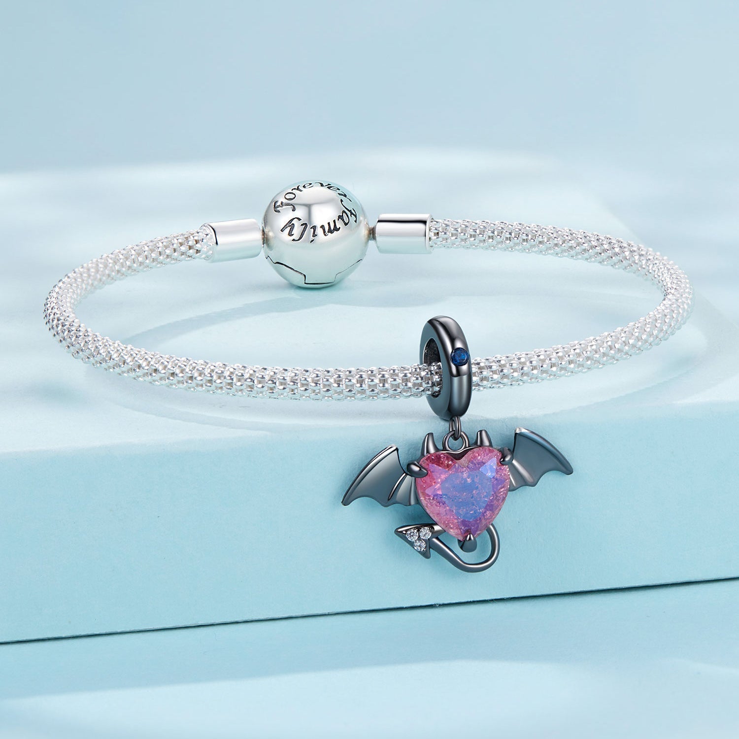 "Sylvory 925 Sterling Silver Devilish Heart Charm"