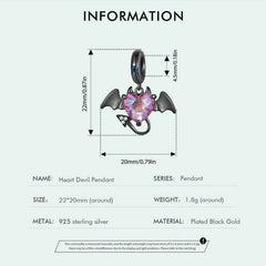 "Sylvory 925 Sterling Silver Devilish Heart Charm"