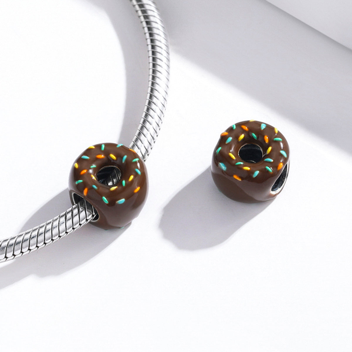 "Sylvory 925 Sterling Silver Donut Dazzle Charm"