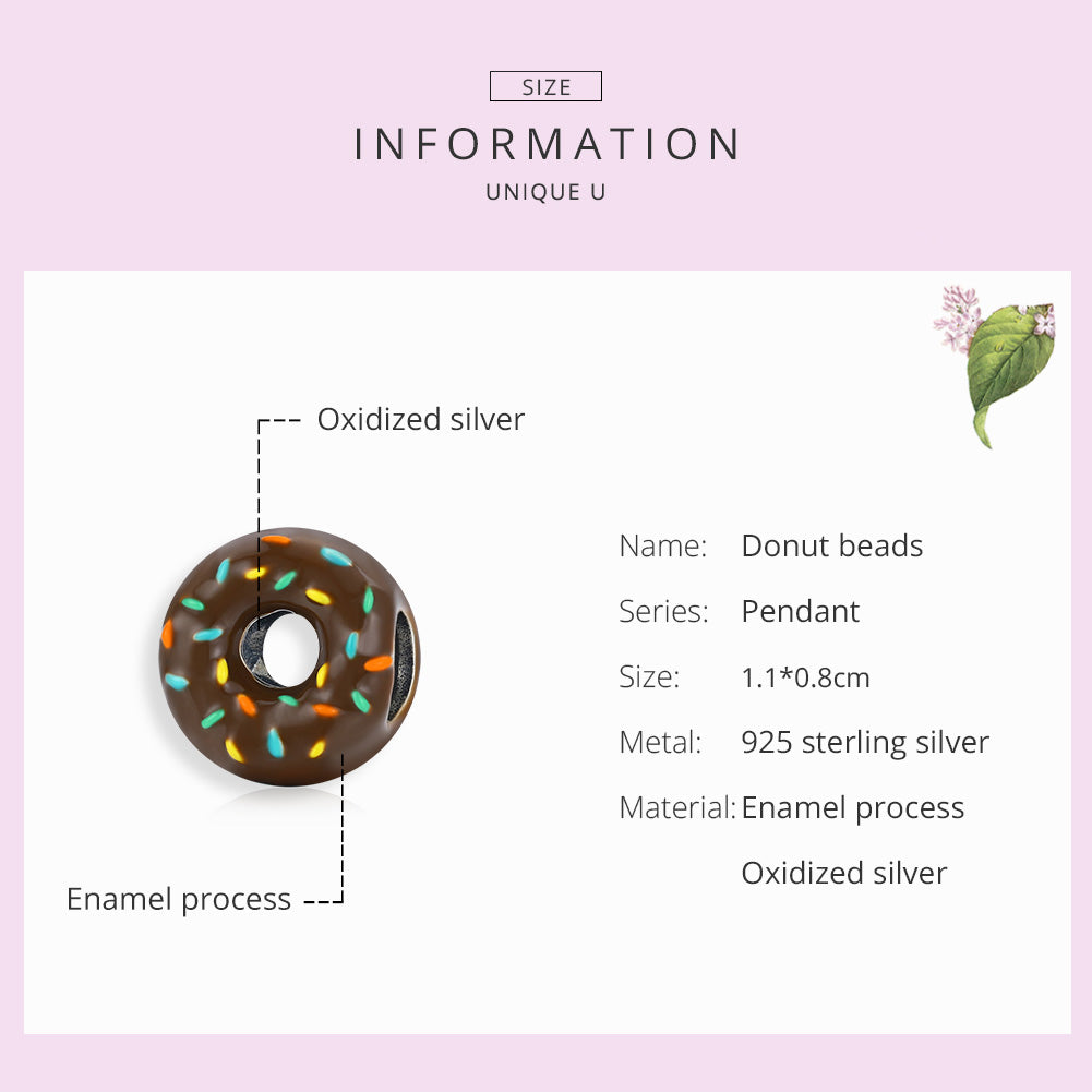 "Sylvory 925 Sterling Silver Donut Dazzle Charm"