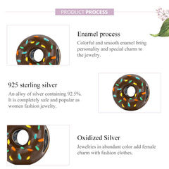 "Sylvory 925 Sterling Silver Donut Dazzle Charm"