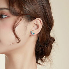 "Sylvory 925 Sterling Silver Driftwood Dragonfly Studs"
