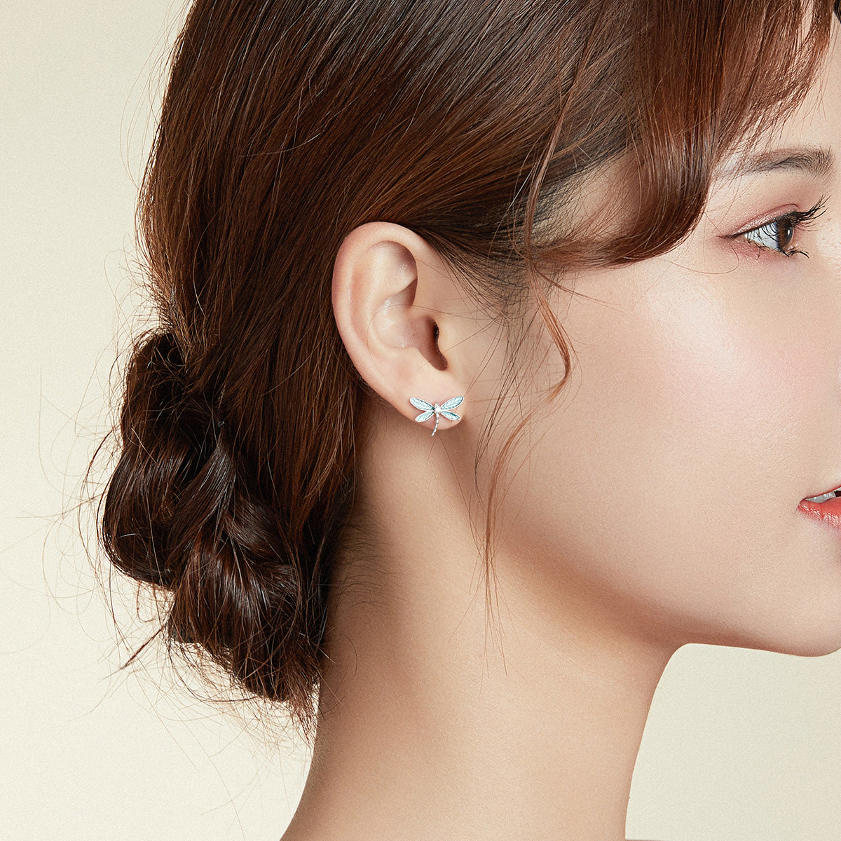 "Sylvory 925 Sterling Silver Driftwood Dragonfly Studs"