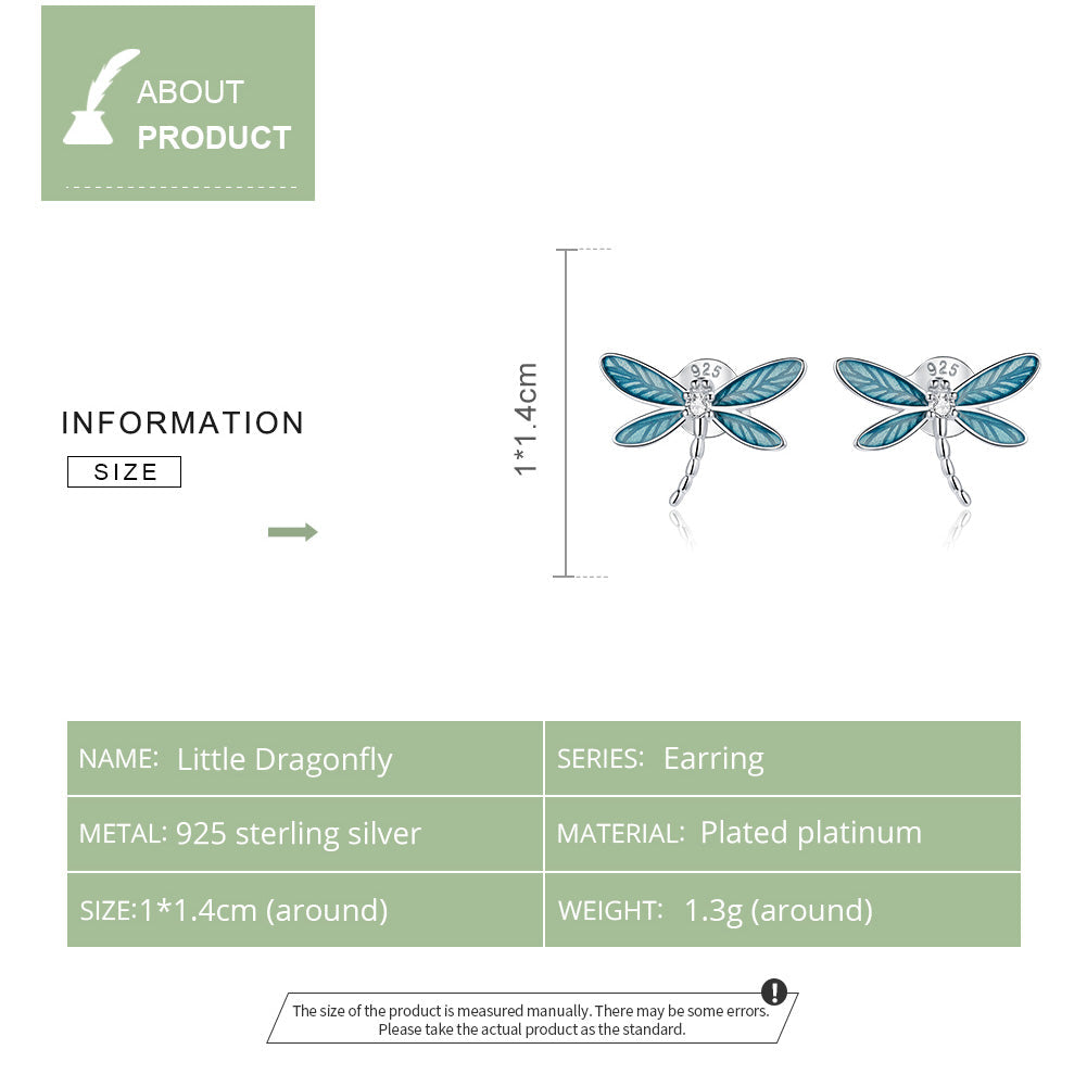 "Sylvory 925 Sterling Silver Driftwood Dragonfly Studs"