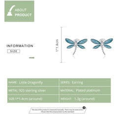 "Sylvory 925 Sterling Silver Driftwood Dragonfly Studs"