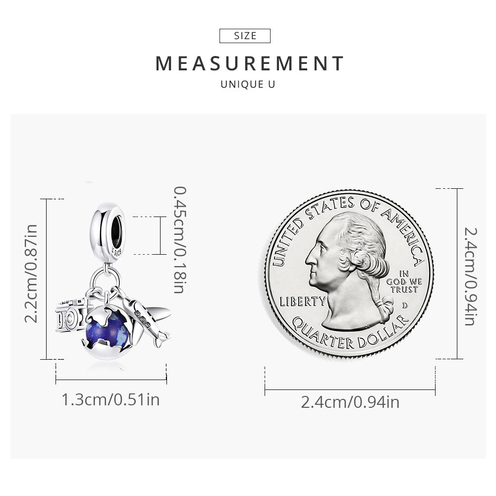 "Sylvory 925 Sterling Silver Earth Explorer Charm"