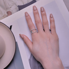 "Sylvory 925 Sterling Silver Emerald Cascade Ring"