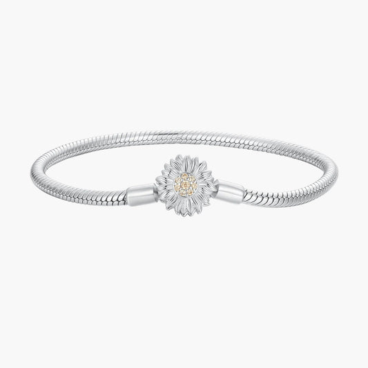"Sylvory 925 Sterling Silver Enchanted Flora Charm Keeper Bracelet"