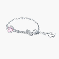 "Sylvory 925 Sterling Silver Eternal Lock and Key Chain Ring"