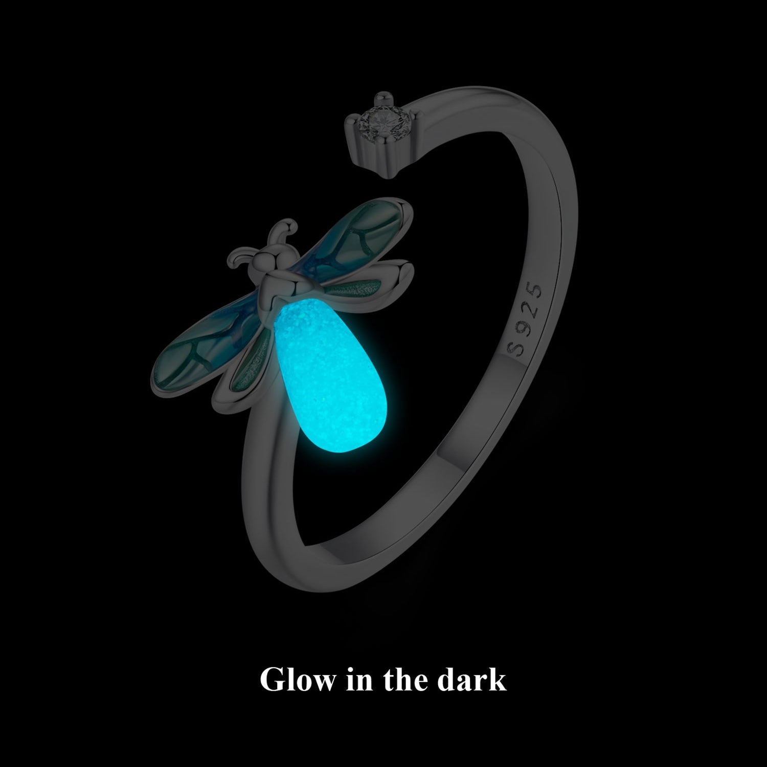"Sylvory 925 Sterling Silver Firefly Glow Ring"