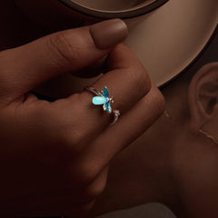 "Sylvory 925 Sterling Silver Firefly Glow Ring"