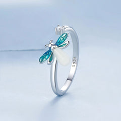"Sylvory 925 Sterling Silver Firefly Glow Ring"