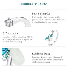 "Sylvory 925 Sterling Silver Firefly Glow Ring"