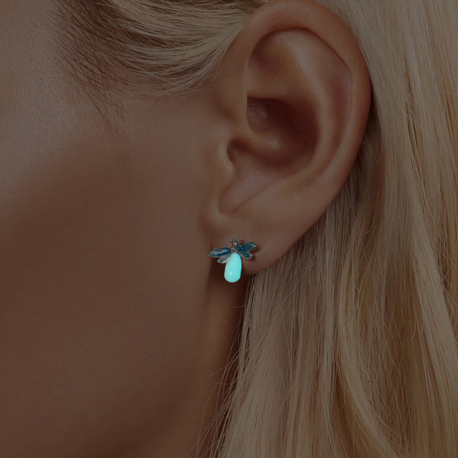 "Sylvory 925 Sterling Silver Firefly Glow Studs"