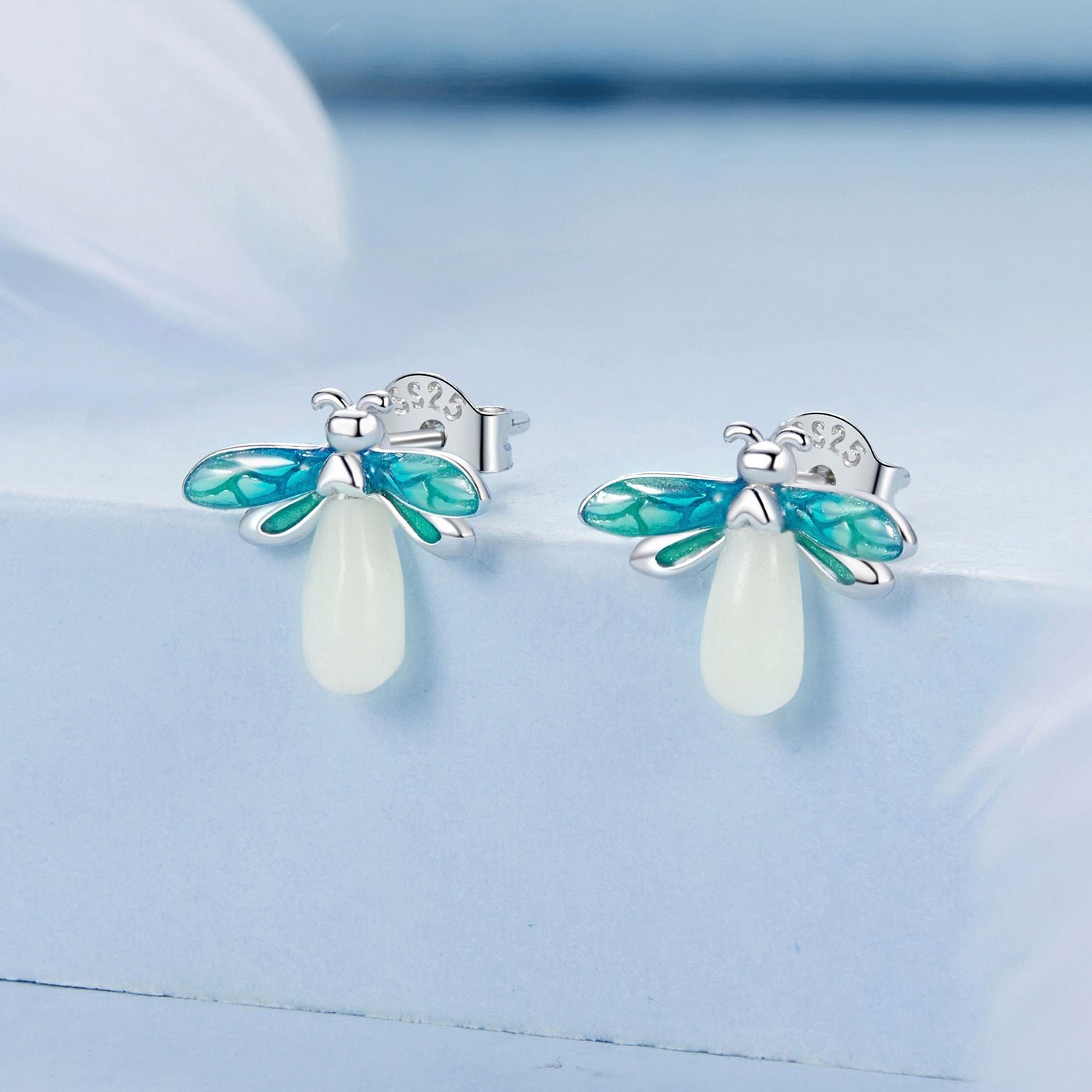 "Sylvory 925 Sterling Silver Firefly Glow Studs"
