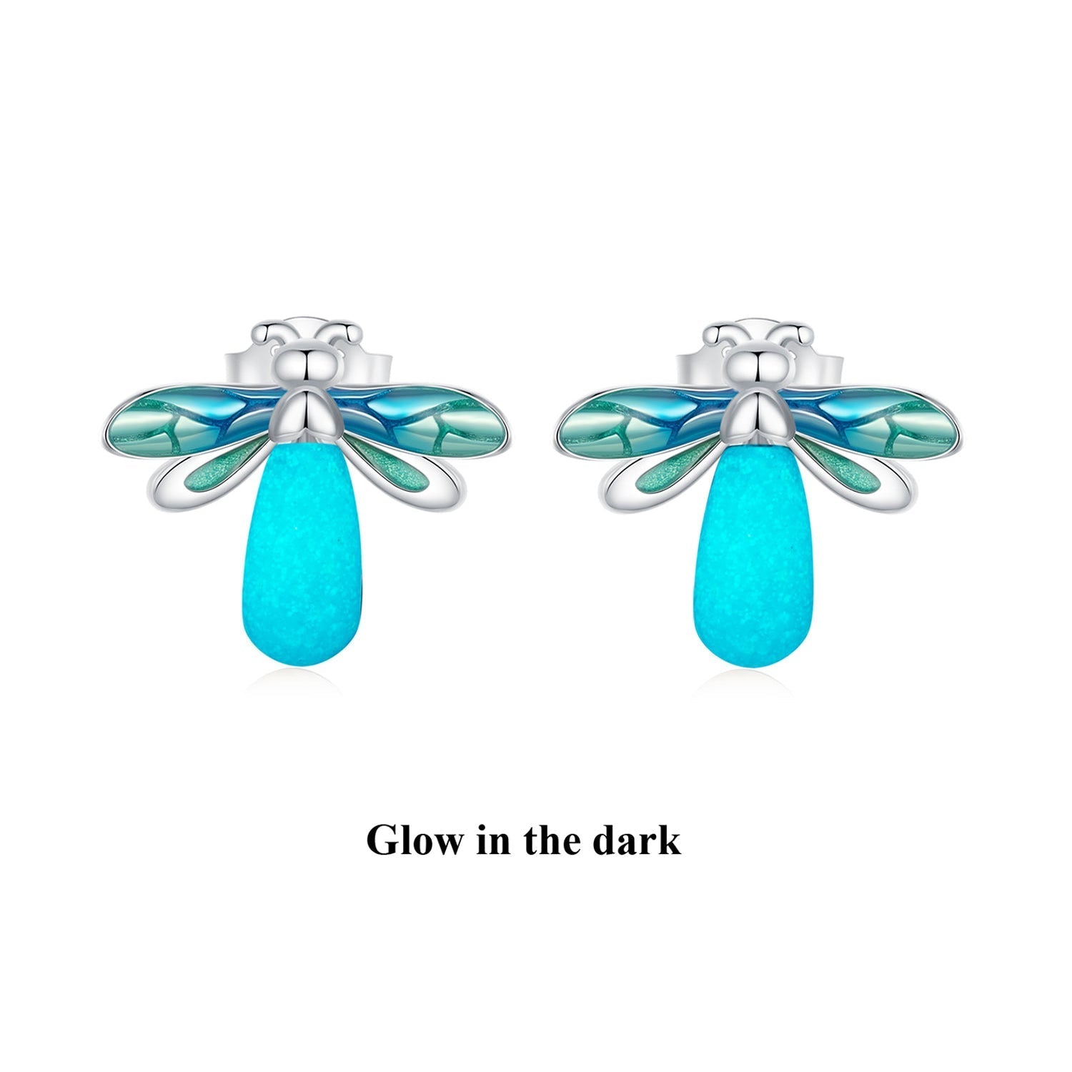 "Sylvory 925 Sterling Silver Firefly Glow Studs"