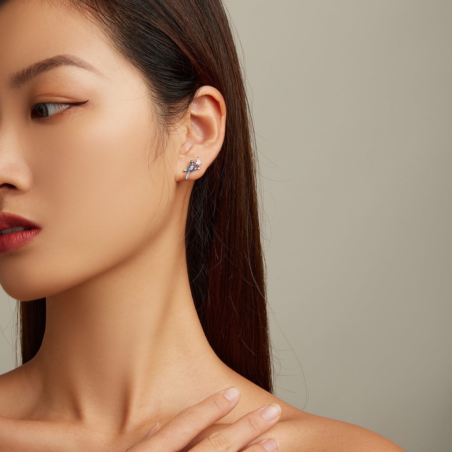 "Sylvory 925 Sterling Silver Flight Bird Studs"