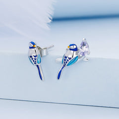 "Sylvory 925 Sterling Silver Flight Bird Studs"
