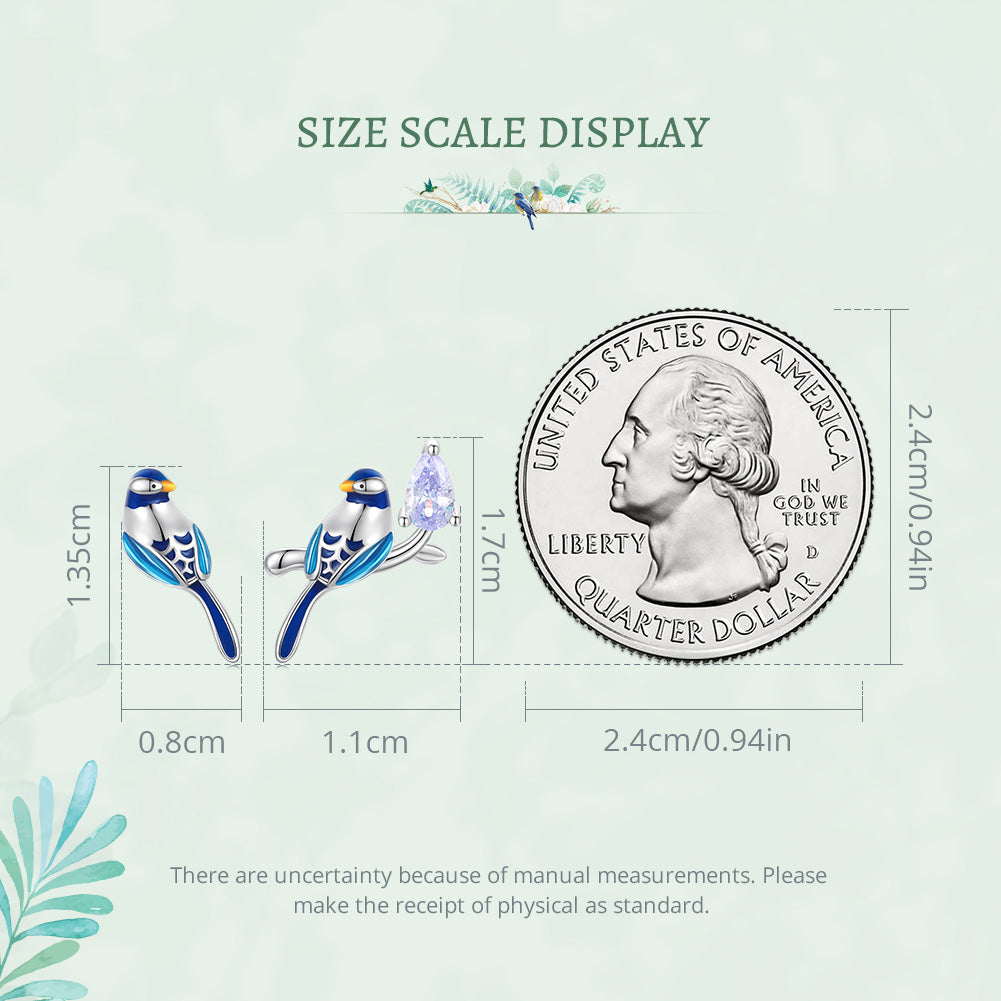 "Sylvory 925 Sterling Silver Flight Bird Studs"