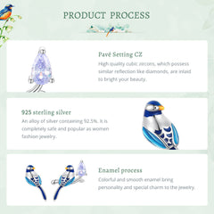 "Sylvory 925 Sterling Silver Flight Bird Studs"