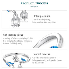 "Sylvory 925 Sterling Silver Floral Carousel Ring"